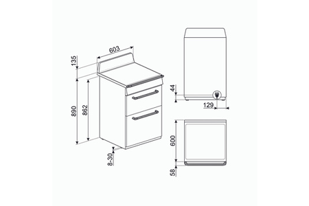 Cuisinière induction Smeg TR62IBL2 Smeg