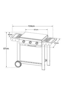 Barbecue Cook'in Garden Barbecue À Gaz Mixte Grill + Plancha Puerta Luna Confort Cook'in Garden