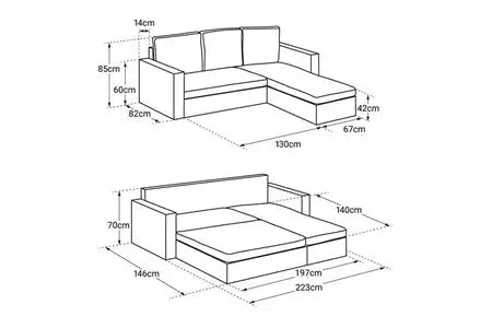 Canapé D'angle Happy Garden Canapé D'angle Convertible Clark 3 Places Gris Chiné Happy Garden