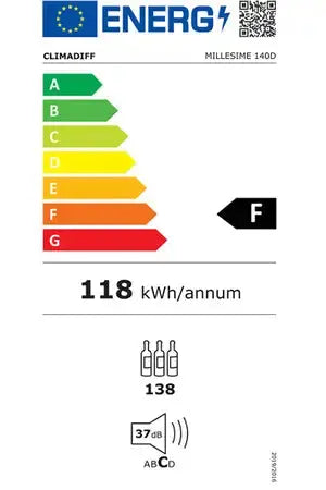 Cave de vieillissement Climadiff MILLESIME140D Climadiff