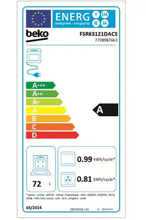 Cuisinière mixte Beko FSR63121DACS Beko