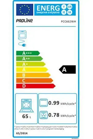 Cuisinière vitrocéramique Proline PCC662WH Proline