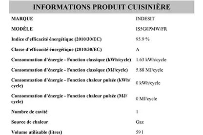 Gaziniere Indesit 50cm Gaz Blanc - IS5G0PMW/FR Indesit