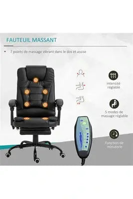 Fauteuil de bureau Vinsetto Fauteuil de bureau direction massant hauteur réglable Vinsetto