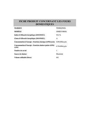 Four Whirlpool OMR551RR0X Whirlpool