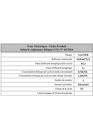 Four encastrable Sauter SOP6417LX Sauter