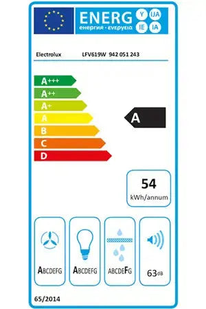 Hotte décorative murale Electrolux LFV619W Electrolux