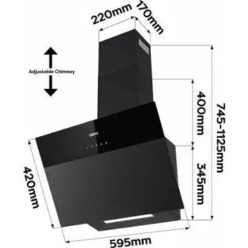 Hotte décorative murale inclinée							CIARRA				VMCF6736H GUERIN ELECTROMENAGER