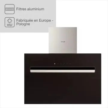 Hotte décorative murale inclinée							ESSENTIELB				EHDD 914n GUERIN ELECTROMENAGER