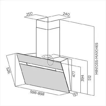 Hotte décorative murale inclinée							ESSENTIELB				EHDD 914n GUERIN ELECTROMENAGER