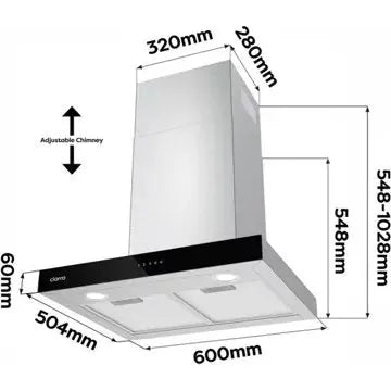 Hotte décorative murale							CIARRA				CBCS6102 GUERIN ELECTROMENAGER