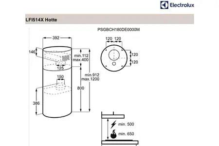 Hotte îlot Electrolux LFI514X Electrolux