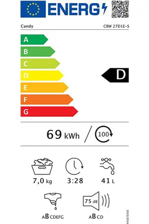 Lave-linge hublot Candy ENCASTRABLE - CBW 27D1E-S Candy