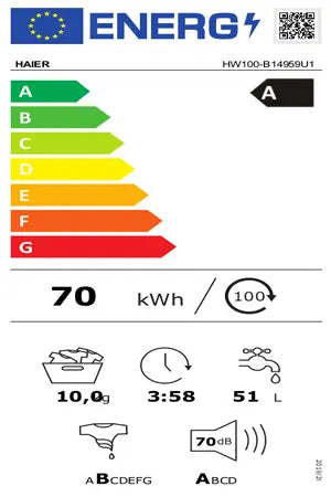 Lave-linge hublot HAIER HW100-B14959U1FR Haier