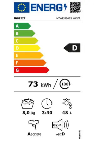 Lave-linge hublot Indesit MTWE81683WKFR Indesit