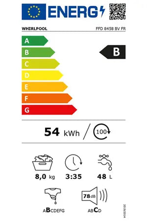 Lave-linge hublot Whirlpool FFD8458BVFR Whirlpool