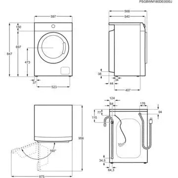 Lave linge hublot 							ELECTROLUX				EW2F6812AA GUERIN ELECTROMENAGER