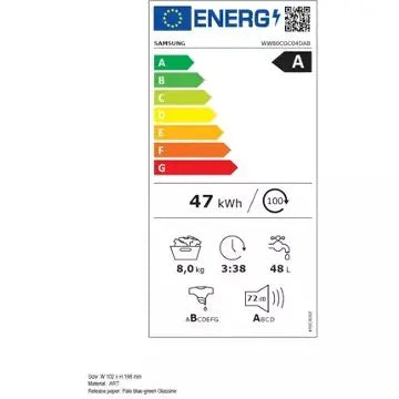 Lave linge hublot 							SAMSUNG 				WW80CGC04DAB Bespoke AI GUERIN ELECTROMENAGER