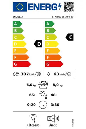 Lave-linge séchant Indesit BIWDIL861484EU Indesit