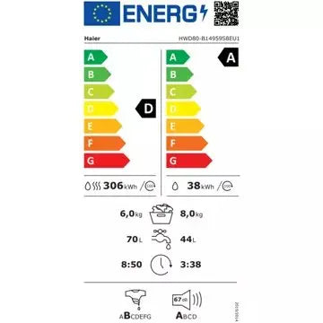 Lave linge séchant hublot 							HAIER				HWD80-B14959S8FR GUERIN ELECTROMENAGER