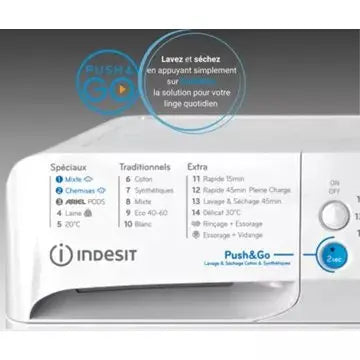 Lave linge séchant hublot 							INDESIT				BDE107436WKVFR GUERIN ELECTROMENAGER