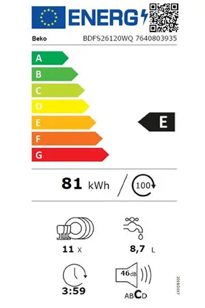 Lave-vaisselle Beko BDFS26120WQ Beko