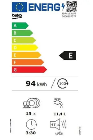 Lave-vaisselle Beko TDFV15315S Beko