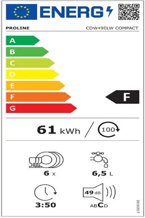 Lave-vaisselle Proline CDW49ELW compact Proline