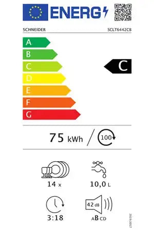 Lave-vaisselle Schneider SCLT6442CB - Encastrable 60CM Schneider
