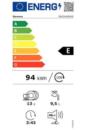 Lave-vaisselle Siemens SN23HW36VE VarioSpeed Plus Siemens