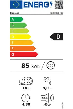 Lave-vaisselle Siemens SN53HS01CE - ENCASTRABLE 60 CM Siemens