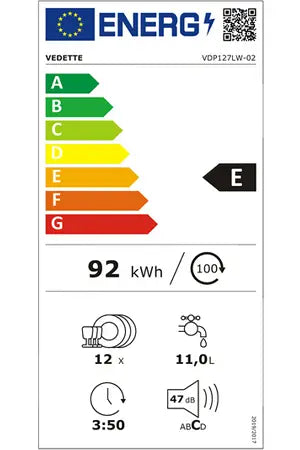 Lave-vaisselle Vedette VDP127LW Vedette