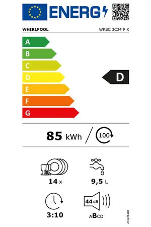Lave-vaisselle Whirlpool Silence Encastrable WKBC3C34PX Whirlpool