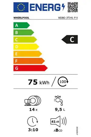 Lave-vaisselle Whirlpool WDBO3T341PX - ENCASTRABLE 60CM Whirlpool