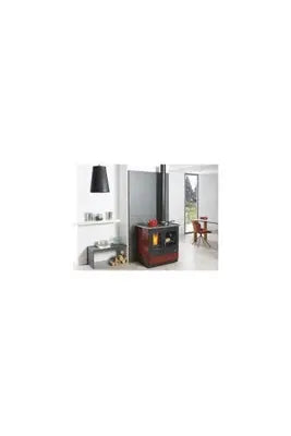 Piano De Cuisson Godin Cuisinière À Bois 6.5kw Rouge 241100 carmin Godin