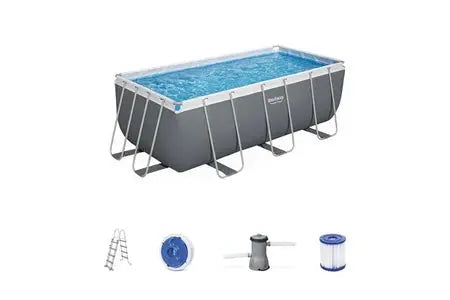 Piscine tubulaire hors sol  Bestway Vostok gris foncé rectangulaire 4x2m Bestway