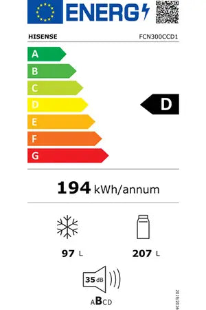 Réfrigérateur congélateur en bas Hisense FCN300CCD1 Hisense