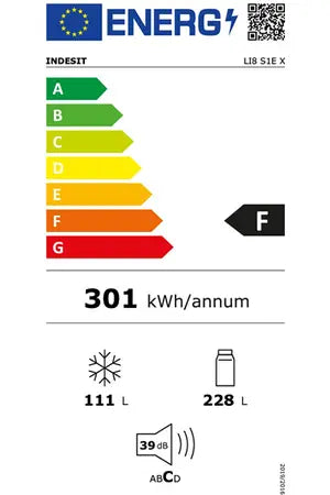 Refrigerateur congelateur en bas Indesit LI8S1EX Indesit