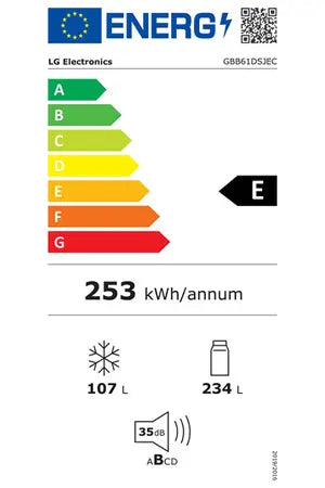 Refrigerateur congelateur en bas Lg GBB61DSJEC Lg