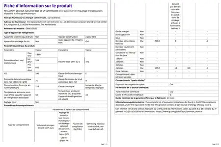 Refrigerateur congelateur en bas Lg GBB61DSJEC Lg