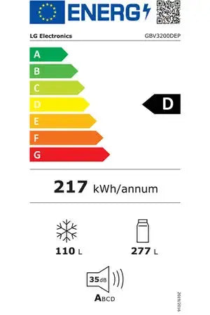 Réfrigérateur congélateur en bas Lg GBV3200DEP Lg