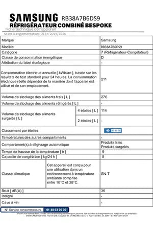 Refrigerateur congelateur en bas Samsung RB38A7B6DS9 BESPOKE Samsung