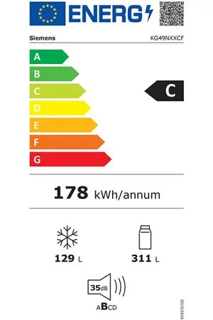 Refrigerateur congelateur en bas Siemens KG49NXXCF Siemens