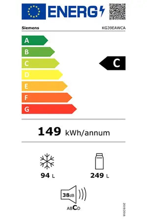 Réfrigérateur congélateur en bas Siemens iQ500 - KG39EAWCA Siemens