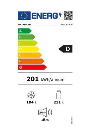 Réfrigérateur congélateur en bas Whirlpool W7X83AW Whirlpool