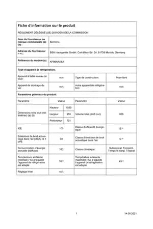 Réfrigérateur multi-portes Siemens KF96NAXEA blacksteel Siemens