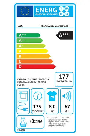 Sèche-linge Aeg TR81A3G2BG Aeg