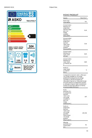 Sèche-linge Asko TDC1773VC.S Asko