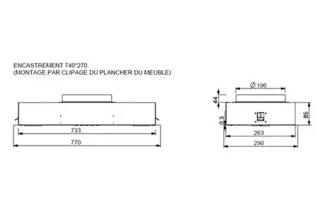 Hotte sans moteur / moteur Roblin Symphonie Plus Inox 770 - 6839174 Roblin